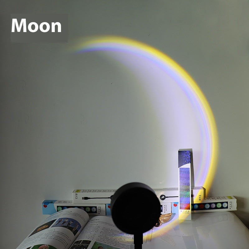 Sunset Sunset Rainbow Projection Lamp Creative USB Background Ambience Light